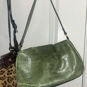 snake skin green purse